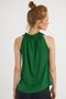 Women's Green Ruffled Collar Sleeveless Blouse Bth01 - 2