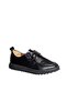Women's Black Patent Leather Laceless Elastic Comfortable Casual Shoes - 3