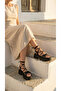 Ankle Strap Black High Sole Summer Women's Sandals Slippers - 3