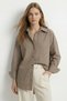 Καφέ ριγέ πουκάμισο oversized 5460 - 3