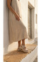 High Sole Side Pocket Detailed Cream Women's High Sole Summer Women's Sandals - 4