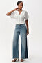 V-Neck Short Sleeve Regular Linen Shirt with Pleated Detail - 6