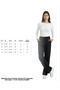 Women's Black High Waist Wide Leg Pocketed Draped Comfortable Stretchy Crepe Fabric Trousers - 6