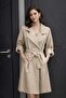 Women's Sleeve Fold Detailed Buttoned Tie-Up Trench Coat - 2