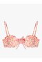 X Sibil Çetinkaya - Gingham Lemon-Cherry Printed Ruffled Underwire Bikini Top - 4