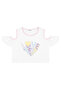 Girl's Love Patterned Crop T-Shirt, Ages 2-6, White - 2