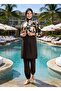 Women's Quick-Drying Water-Repellent Fabric Zippered Fully Covered Hijab Swimsuit - 8