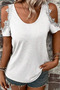 Women's Round Neck Off-The-Shoulder Viscose Blouse