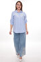 Plus Size 100% Cotton Embroidered Detailed Striped Shirt Stylish and Comfortable - 3