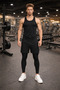 Men's Inner Tights Sports Shorts Fitness Running Training Shorts with Pockets Flexible Breathable Black