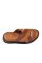 Tan Genuine Leather Men's Slippers Pc-7336 m - 4