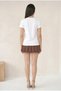 Women's White V-Neck Short Sleeve Cotton Autumn Leaf Embroidery Bohemian T-Shirt - 4