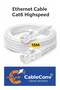 كابل إيثرنت كات 6 عالي السرعة لشبكة LAN بطول 15 متر