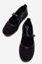 Women's Buckle-Strapped Fishbone Ballerinas Black - 5