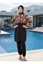 Women's Quick-Drying Water-Repellent Fabric Zippered Fully Covered Hijab Swimsuit