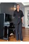 Black Palazzo Pants Brocade Shirt Set