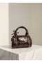 B37179 Women's Hand and Shoulder Bag Mini Vintage Stylish Bag with Metal Details and Long Strap Daily Bag