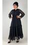 Women's Plus Size Feather Detailed Chiffon Evening Dress Black