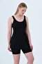 Women's Black Strappy Thin Covered Tights Dress Swimsuit - 2