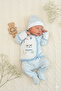 Newborn Baby Cloud Patterned 3-Piece Hospital Release-Baby Bodysuit Set Blue - 3