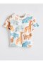 Lcw baby ecru animal print baby boy t-shirt and shorts set - 3