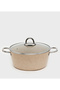 37.5x26x13.7cm Beige Granite Casserole