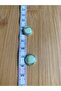 Round Glittery, Transparent Acrylic Button with a Visible Bottom, Light Green, 5 Pieces. - 3