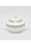 New Bone China 34x20cm White/Silver Tureen
