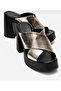 Genuine Leather Gold Women's Leather Slippers Dp08-66001 - 4