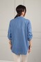 Women's Italian Star Flower Embossed Embroidery Detailed Cotton Shirt - 4