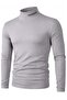 Men's Turtleneck Cotton Lycra Body-Fitting Long Sleeve Slim Fit Casual T-Shirt