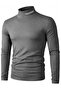 Men's Turtleneck Cotton Lycra Body-Fitting Long Sleeve Slim Fit Casual T-Shirt
