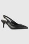 Melissa black matte back belt detail women's high heeled shoe - 7