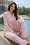 Women's Heart Patterned Suprem Pajama Set 0001 Pink12 - 2