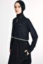 Vaha Collection Textured Fabric Black Full Length 5 Piece Full Hijab Swimsuit Set 5084 - 5