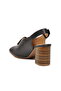 Black Genuine Leather Women's Heeled Sandals 2108518Y Z - 4