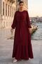 Tied Ayrobin Dress Burgundy Ss2873 - 3
