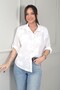 Women's Italian Star Flower Embossed Embroidery Detailed Cotton Shirt - 2