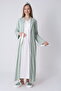 Women's V-Neck Lace Breastfeeding Buttoned Maternity Nightgown and Floral Patterned Dressing Gown Set - Cotton