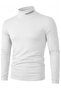 Men's Turtleneck Cotton Lycra Body-Fitting Long Sleeve Slim Fit Casual T-Shirt