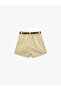 Cotton Comfortable Fit Mini Shorts with Pockets and Belt Detail - 4