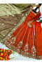Orange Faux Gorgette Gown - HRT6422 - Orange - 4