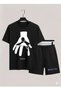 Wednesday Addams Printed 100% Cotton Crewneck Children's T-Shirt-Shorts Two-Piece Set