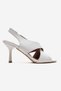 Genuine Leather Perla Women's White Cross-Heeled Shoes - 2