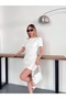 Pleated Shoulder Balloon Sleeve Mini Dress - 7