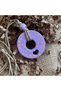 Handmade Ceramic Porcelain Necklace with Heart Symbol Polka Dot Spiritual Symbol Design