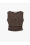Drawstring Boat Neck Slim Fit Wrinkled Sleeveless Blouse - 3