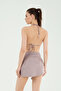 P25005 Silvery Tie-Up Short Pareo-Mink - 3