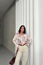 قميص MY FASHION مطبوع بأزرار من قماش الكريب