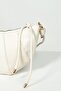 Women's Patent Leather Cream Croissant Shoulder Bag - 2